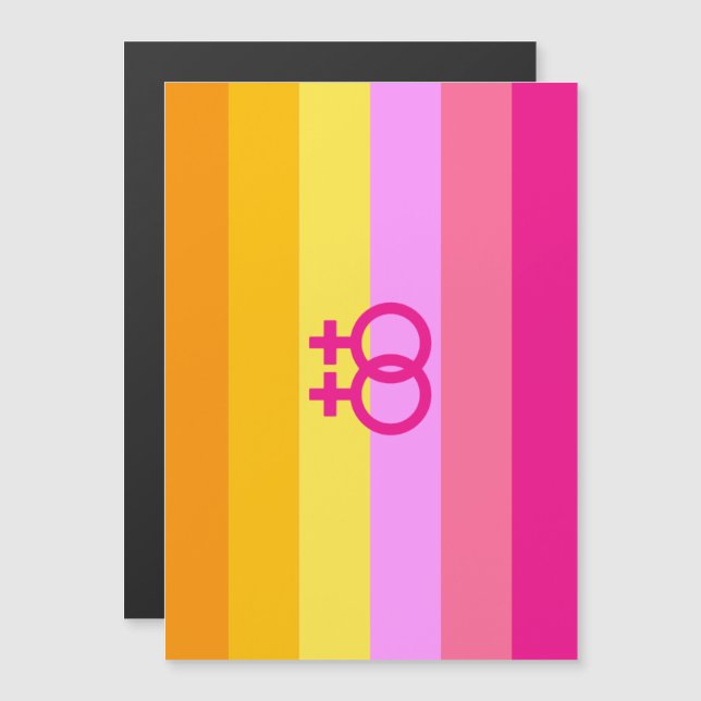 Lesbian Dawn Pride WLW Magneteinladung (Vorne/Hinten)