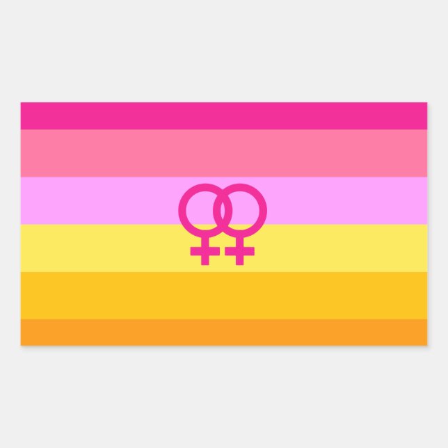 Lesbian Dawn Pride WLW Rechteckiger Aufkleber (Vorderseite)