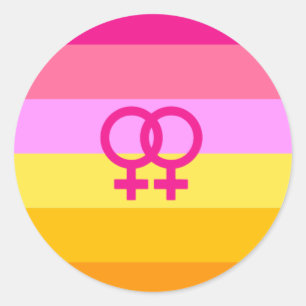 Lesbian Dawn Pride WLW Runder Aufkleber
