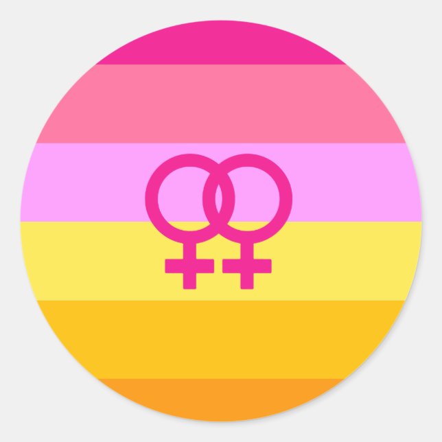 Lesbian Dawn Pride WLW Runder Aufkleber (Vorderseite)