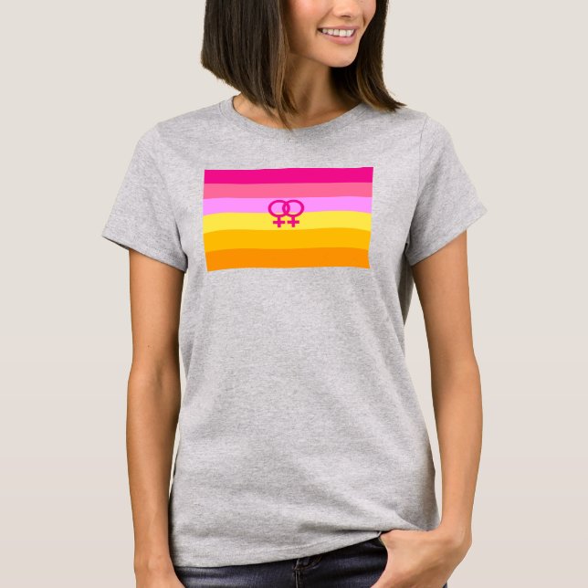 Lesbian Dawn Pride WLW T-Shirt (Vorderseite)