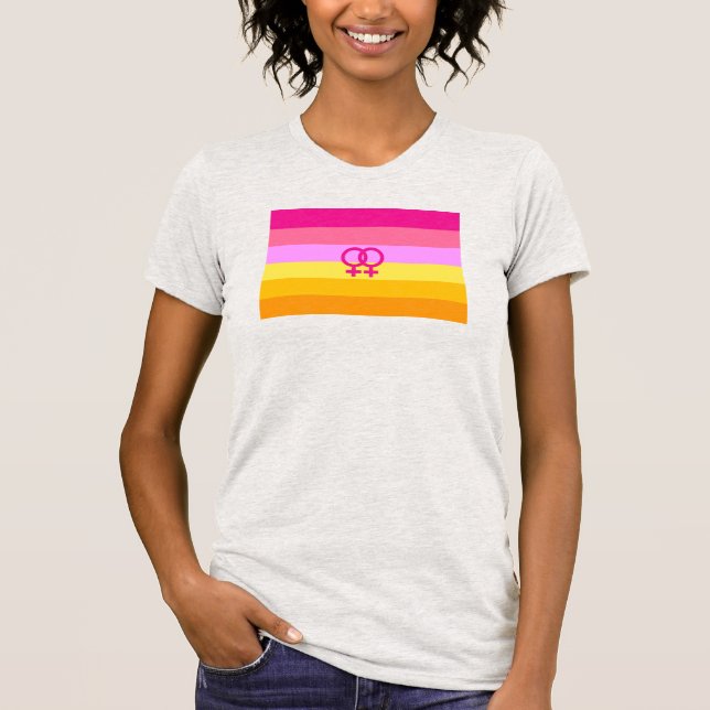 Lesbian Dawn Pride WLW T-Shirt (Vorderseite)