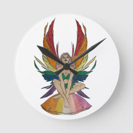 Lesbian Faerie  Runde Wanduhr