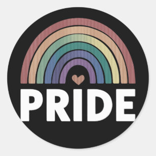 Lesbian Funny LGBT Gay Pride Rainbow Runder Aufkleber