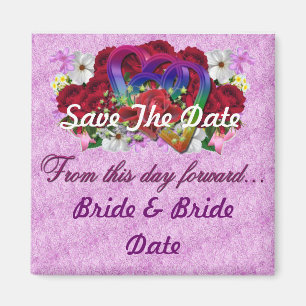 Lesbian Gay Save the Date Hochzeitsmagnete Magnet