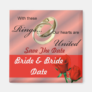 Lesbian Gay Save the Date Hochzeitsmagnete Magnet