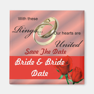 Lesbian Gay Save the Date Hochzeitsmagnete Magnet