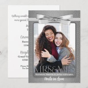 Lesbian Gay Wedding Einladung zwei Brides Silver