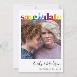 Lesbian Gay Wedding Rainbow Foto Save the Date