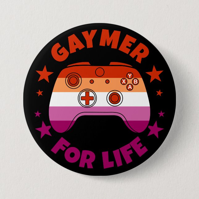 Lesbian Gaymer for Life Niedlich Gamer Controller Button (Vorderseite)