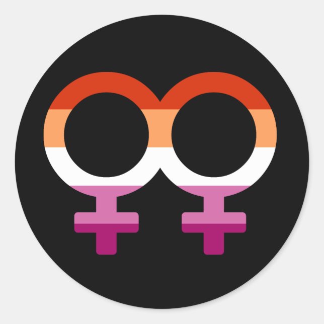 Lesbian Glyphen  | Lesbian Pride  Runder Aufkleber (Vorderseite)