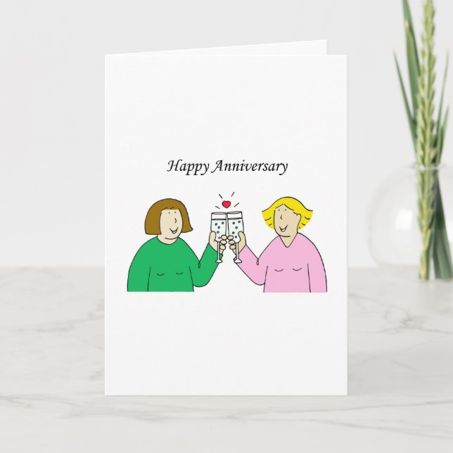 Lesbian Happy Anniversary Karte (Vorderseite)