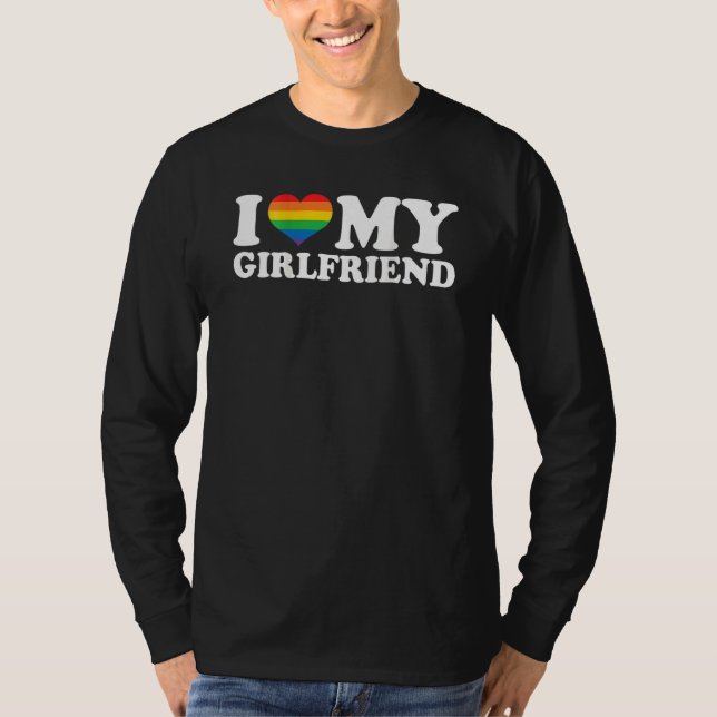 Lesbian I Liebe My Girlfriend Lgbt Heart My Girlfr T-Shirt (Vorderseite)