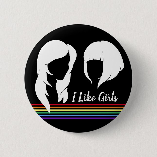Lesbian I like Girls Gay Women Prix Button (Vorderseite)