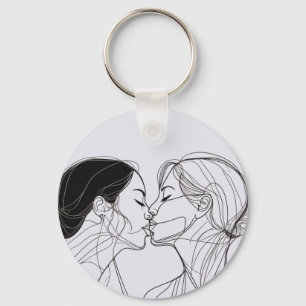 Lesbian Kiss Matching Couples Schlüsselanhänger