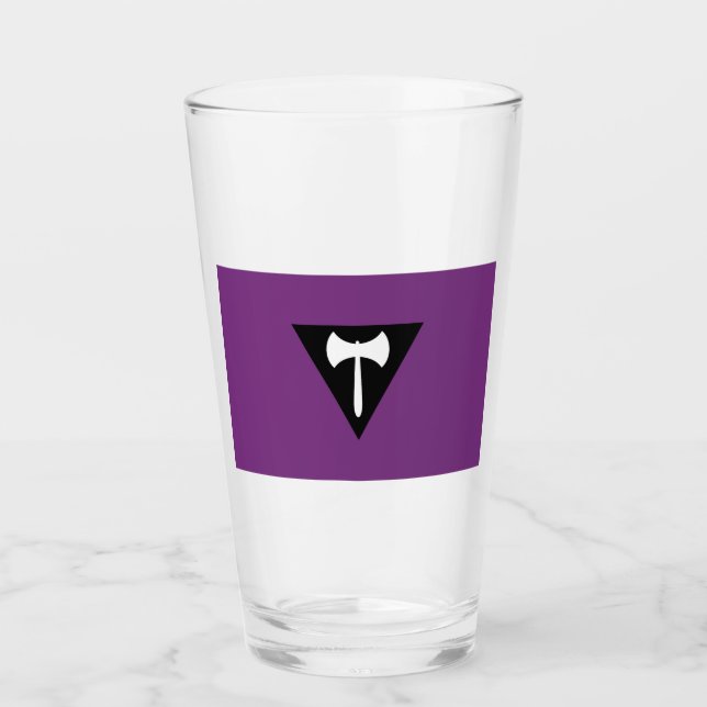 Lesbian Labrys Pride Flag Glas (Vorderseite)