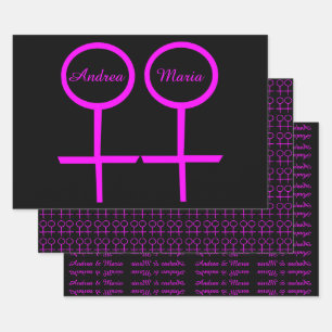 Lesbian Liebhaber Personalisiertes Geschenkwrap Se Geschenkpapier Set