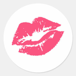 LESBIAN LIPS SYMBOL RUNDER AUFKLEBER