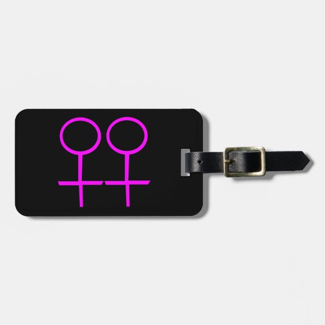 Lesbian Lovers Custom Luggage Tag Gepäckanhänger (Vorderseite horizontal)