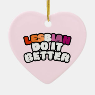 Lesbian macht es besser keramik ornament