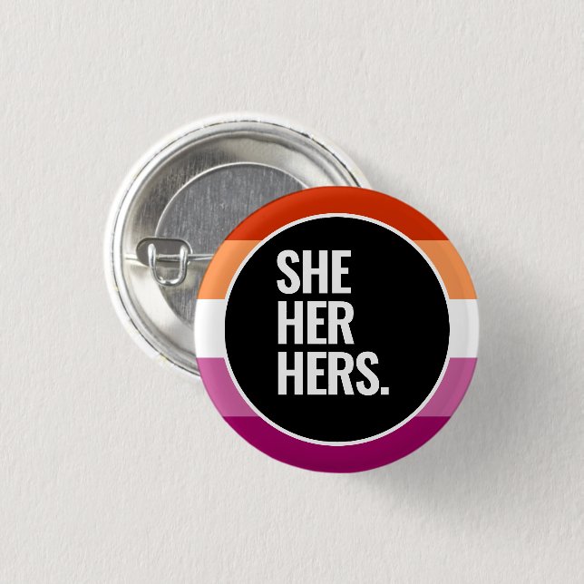 Lesbian Pride Button (Vorne & Hinten)