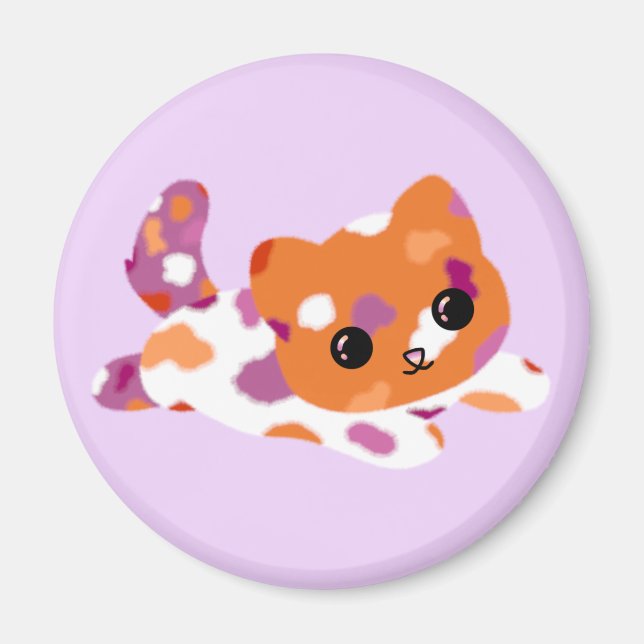Lesbian Pride Cat Magnet (Vorne)