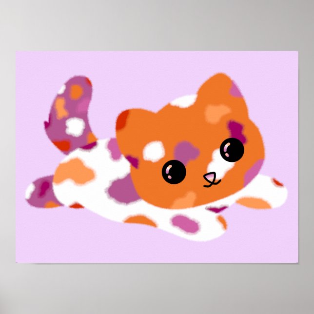 Lesbian Pride Cat Poster (Vorne)