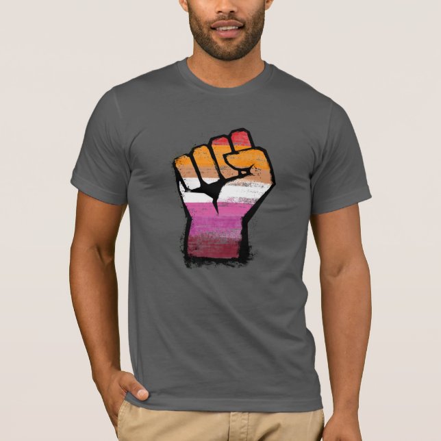 Lesbian Pride Fist T-Shirt (Vorderseite)