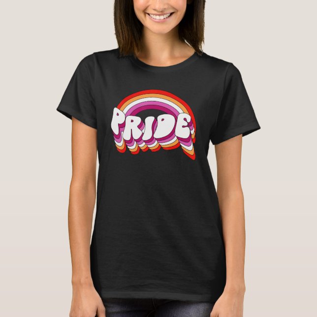 Lesbian Pride Flag LGBTQ Love is Love Gay Rainbow  T-Shirt (Vorderseite)