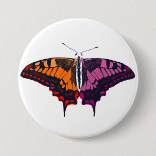 Lesbian Pride Flag Swallowtail Butterfly Button