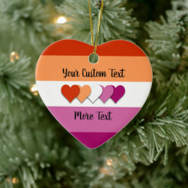 Lesbian pride flag with text keramik ornament