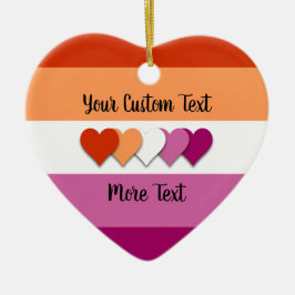 Lesbian pride flag with text keramik ornament