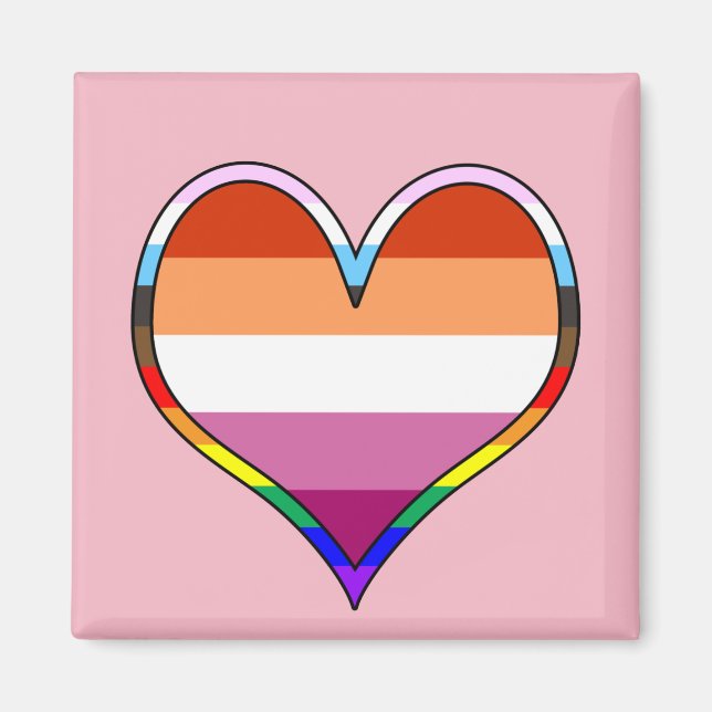 Lesbian Pride Heart Magnet (Vorne)