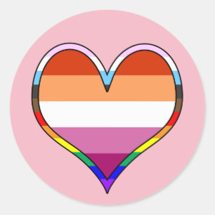 Lesbian Pride Heart Runder Aufkleber