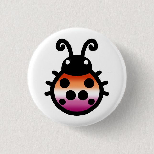 Lesbian Pride Ladybug Pin Badge Button (Vorderseite)