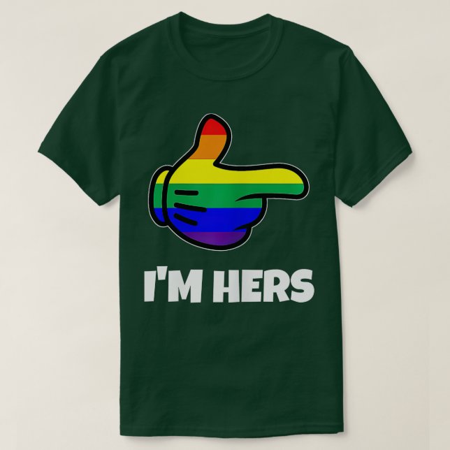 Lesbian PRIDE Matching Im Hers LGB  T-Shirt (Design vorne)