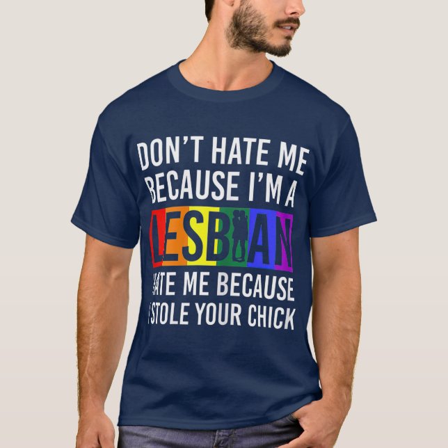 Lesbian Pride Merch Lesbow Liebe LGB CSD Rainbow T-Shirt (Vorderseite)