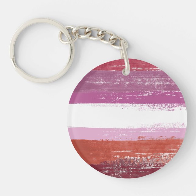 Lesbian Pride Paint Schlüsselanhänger (Vorderseite)