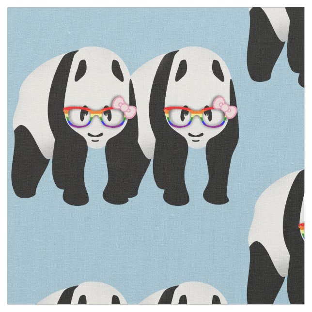 Lesbian Pride Pandas Stoff (Nahaufnahme)