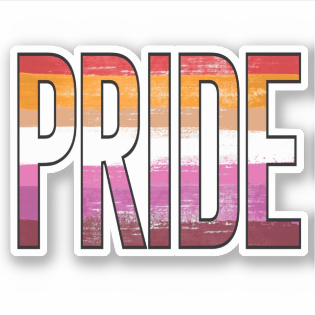 Lesbian Pride Word Aufkleber (Vorderseite)
