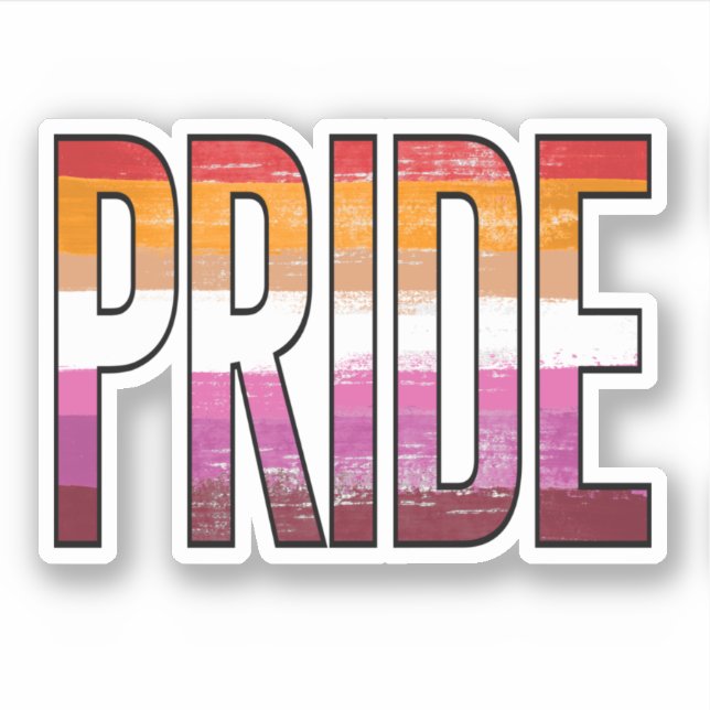 Lesbian Pride Word Aufkleber (Vorderseite)