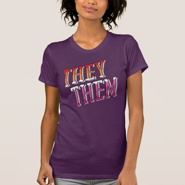 Lesbian Pronoun Pride T - Shirt (Vorderseite)