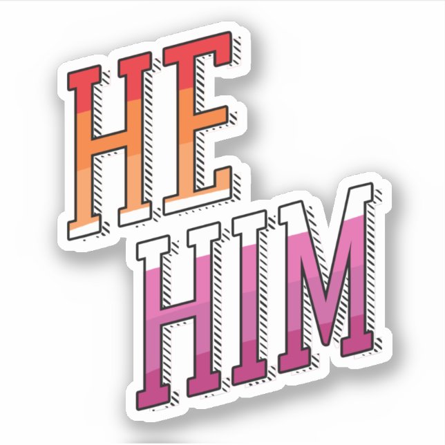 Lesbian Pronouns Er Ihn Aufkleber (Vorderseite)
