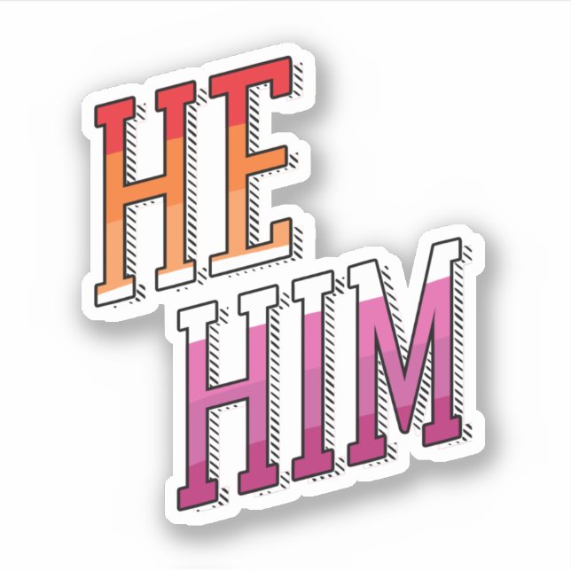 Lesbian Pronouns Er Ihn Aufkleber (Vorderseite)
