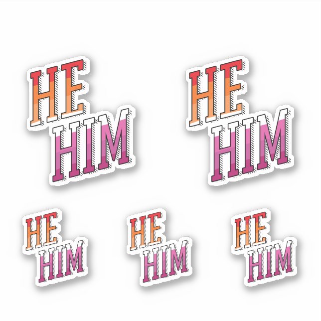 Lesbian Pronouns Er Ihn Aufkleber (Vorderseite)