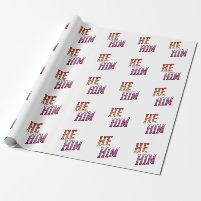 Lesbian Pronouns Er Ihn Geschenkpapier (Ungerollt)