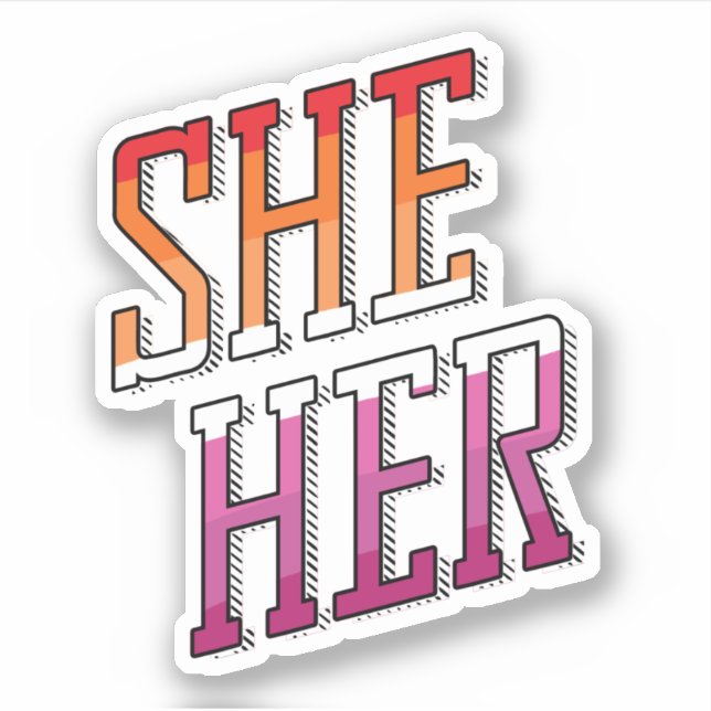Lesbian Pronouns Sie Aufkleber (Vorderseite)