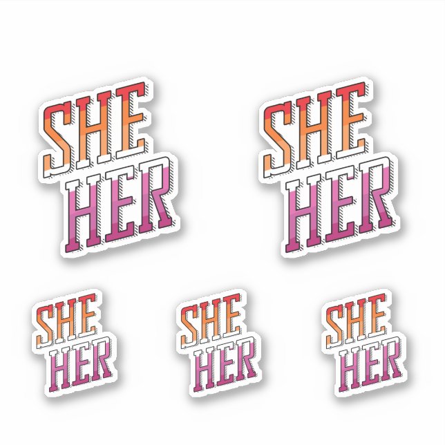 Lesbian Pronouns Sie Aufkleber (Vorderseite)