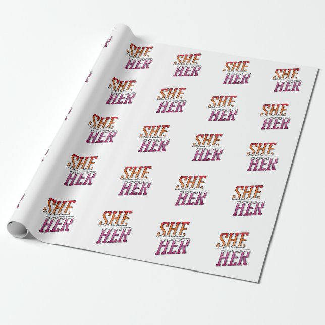Lesbian Pronouns Sie Geschenkpapier (Ungerollt)