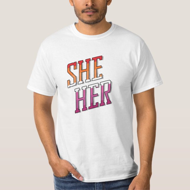Lesbian Pronouns Sie T-Shirt (Vorderseite)